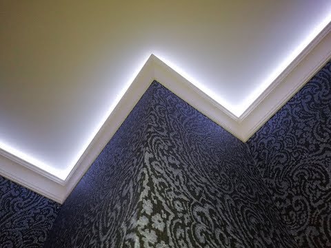 Светодиодная подсветка периметра потолка.