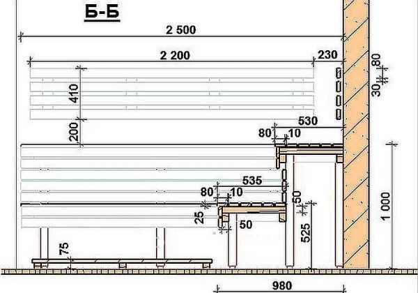 Sauna Lower Backrests