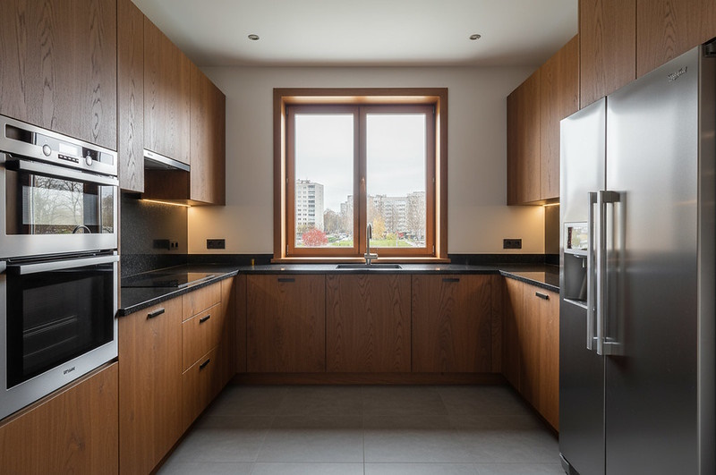 дизайн кухни из массива